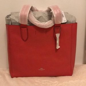 Coach pink derby tote pebble leather